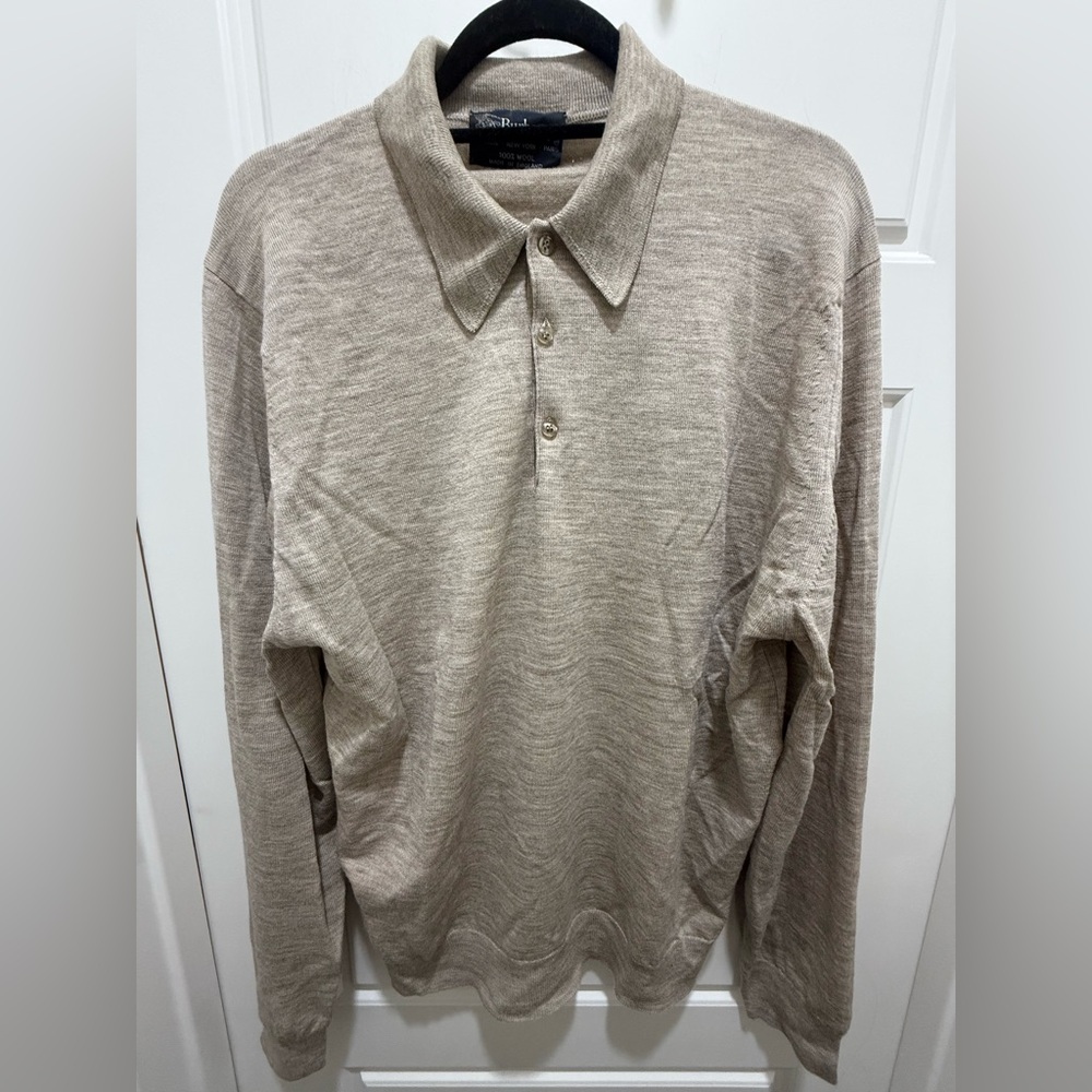Burberry Beige Long Sleeve Polo Sweater